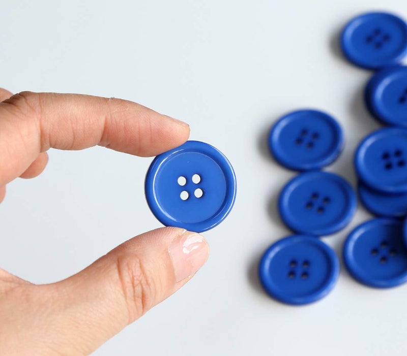 GANSSIA 1 Inch (25mm) Dark Blue Color Buttons Sewing Flatback Button for Sewing Pack of 50 PCS - Image 5